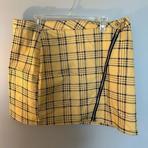 NWOT SHEIN Yellow Plaid Skirt